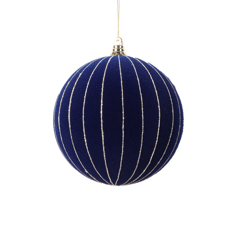 Ensemble d'ornement boule 3 pièces, H 4,7 po x l 4,7 po x P 4,7 po, Bleu