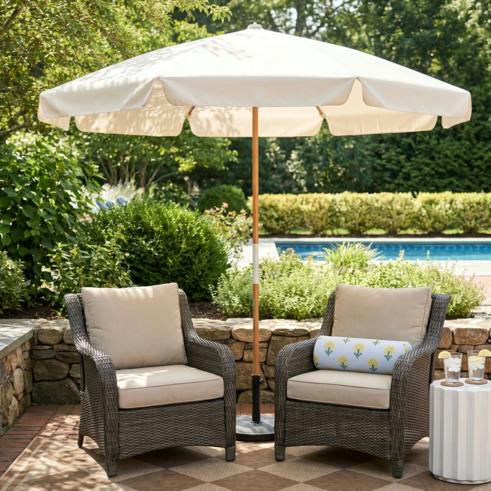 AMALFI 90'' Outdoor Umbrella, White