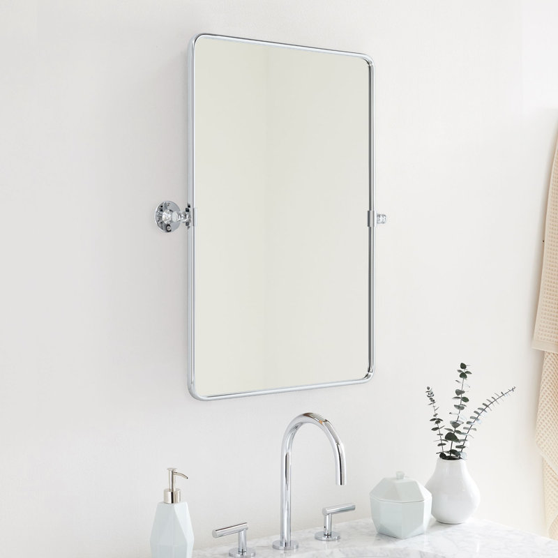 Miroir mural de salle de bain Woodvale, Nickel brossé, 24 po x 20 po