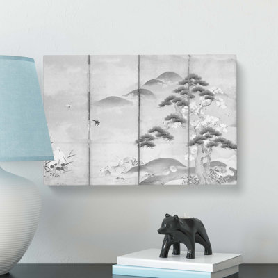 'Birds & Flowers of Four Seasons' by Kano Tan'yu - Wrapped Canvas