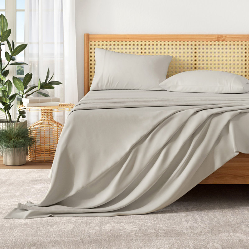 Ultra-Soft Pre-Washed Microfiber Sheet Set, Grey Dawn, Full Sheet Set + Fitted Sheet + 2 Pillowcases