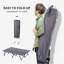 Lit de camp pliable pour adultes Outsunny pour 2 personnes, lit de camp portatif extérieur extra large 50 "avec sac de transport, lit de camping surélevé, randonnée sur la plage, gris-1574186041