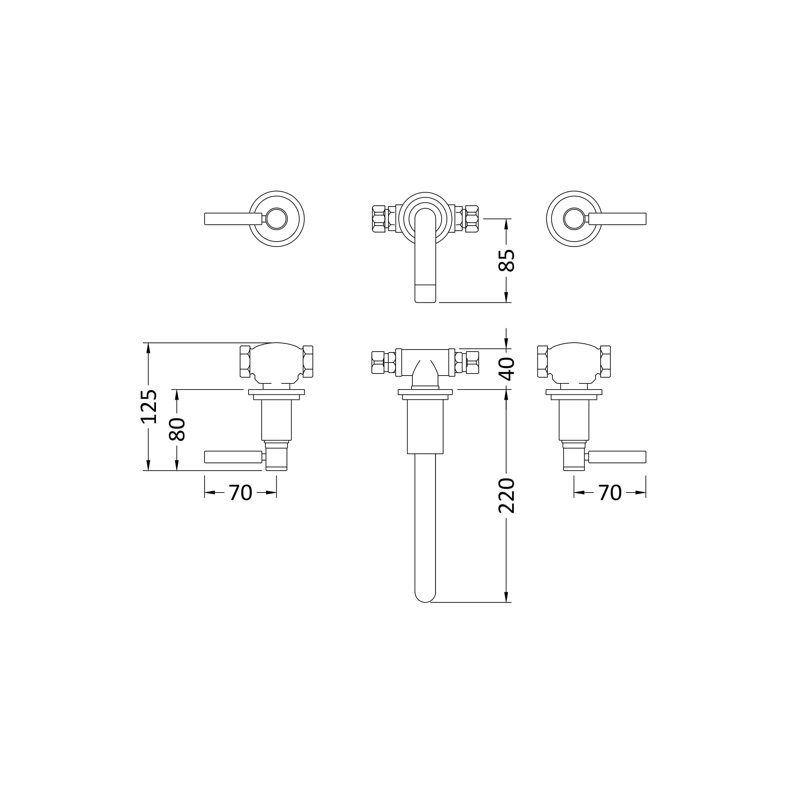 Tec Lever Mono Basin Mixer, Matt Black
