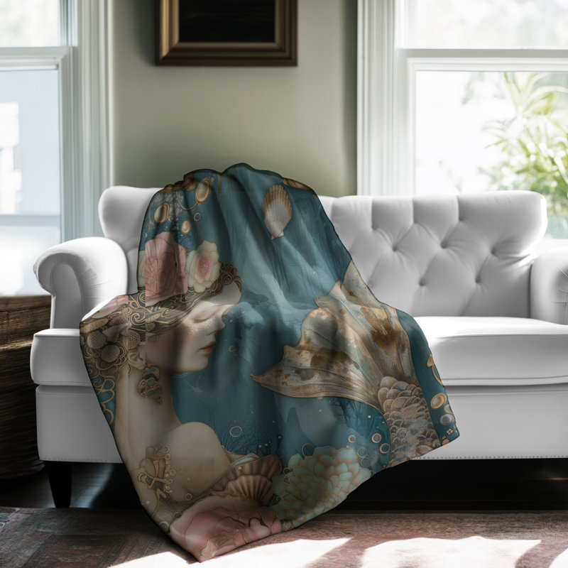 Couverture Mermaid Shells Delight, L 60 po x l 50 po