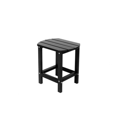 Black 16.5" HDPE Weather Resistant Outdoor Side Table