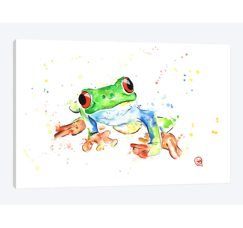 «Tree Frog», impression sur toile tendue, H 8 po x l 12 po x P 0,75 po, Pas de tapis, Toile tendue