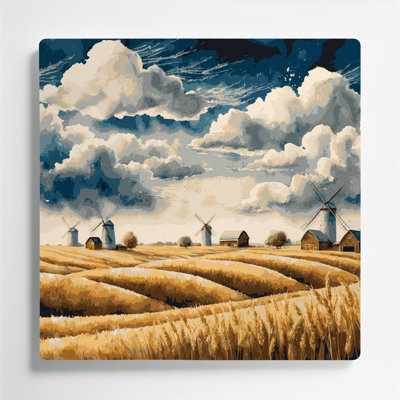 «Farm Farm», art mural en métal beige