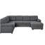 Canapé-lit modulaire en U en mélange de lin (lit escamotable) avec méridienne de rangement-1560993066