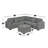 4-Piece Fur-Like Corduroy Upholstered L-Shaped Sectional With Ottoman In Smoke