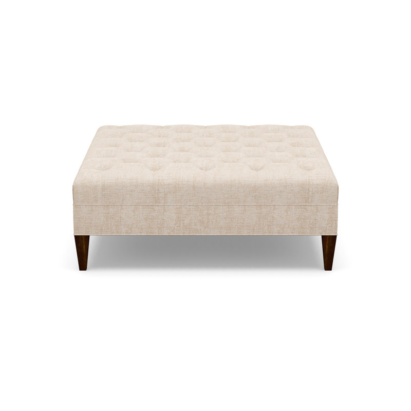 Square Tufted Ottoman, 9637-77, Walnut