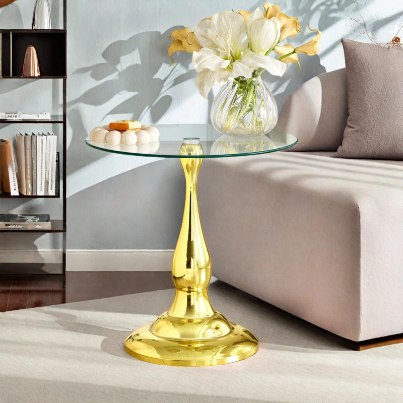 Table d'appoint Modern, Transparent / Doré