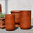 19.5" & 23.5" H. Large Heavy Duty Cylindrical Cement Planter Box Set of 2 with Drainage Hole Rust Colour
