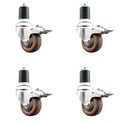 316SS High Temp Glass Filled Nylon Stem Caster Set Lock Brake