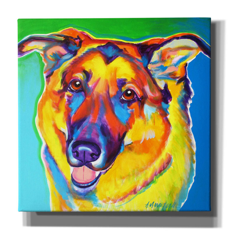 "Gsd - Thomas" par Dawg Painter, H 12 po x l 12 po x P 0,75 po