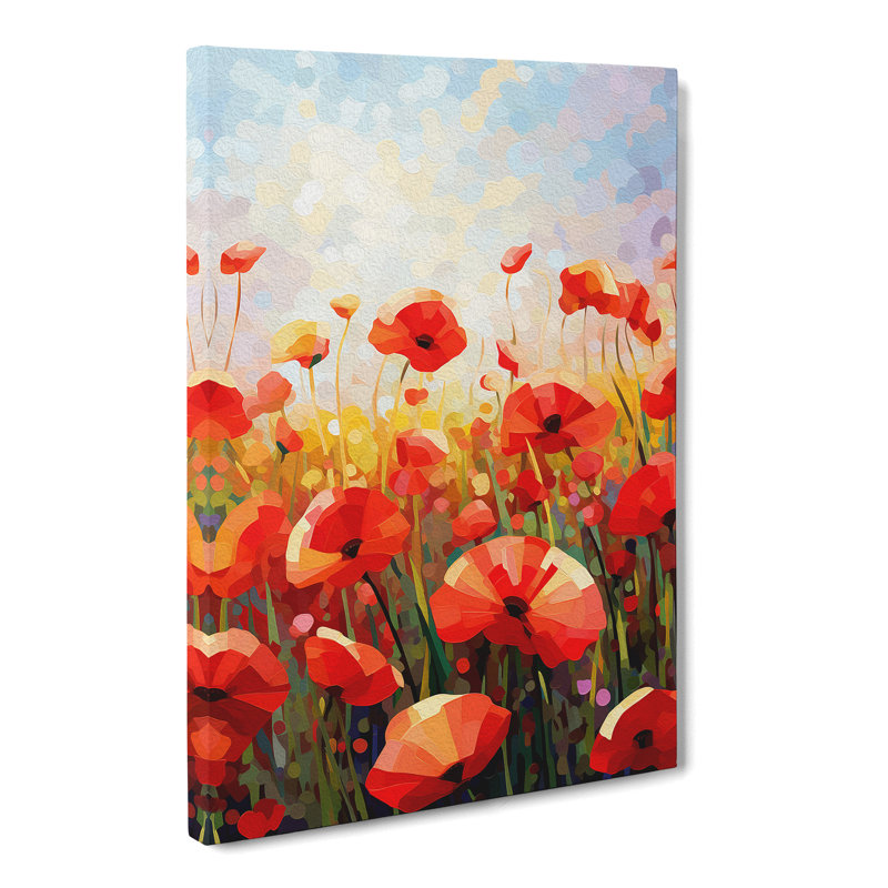 Poppy Field Orphism - Wrapped Canvas Print, 60cm H x 40cm W x 3cm D