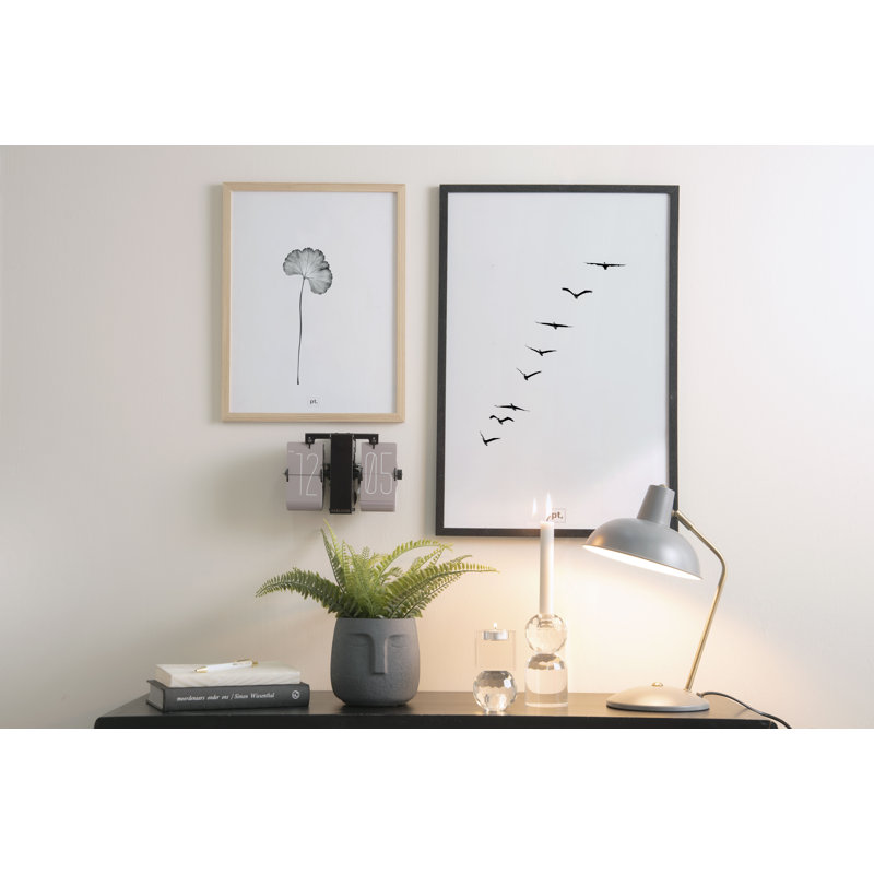Modern Analog Metal Quartz Tabletop Clock, Grey