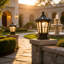 Lampadaire de jardin extérieur en aluminium noir