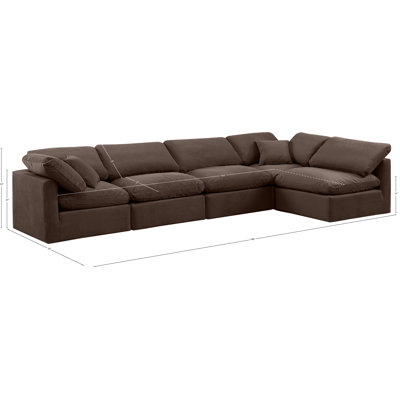Itala Velvet L-Shaped Sectional Reversible