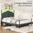 Modern Corduroy Upholstered Platform Bed with Metal Poster,LED Light & Arch Headboard-89440980-89440982