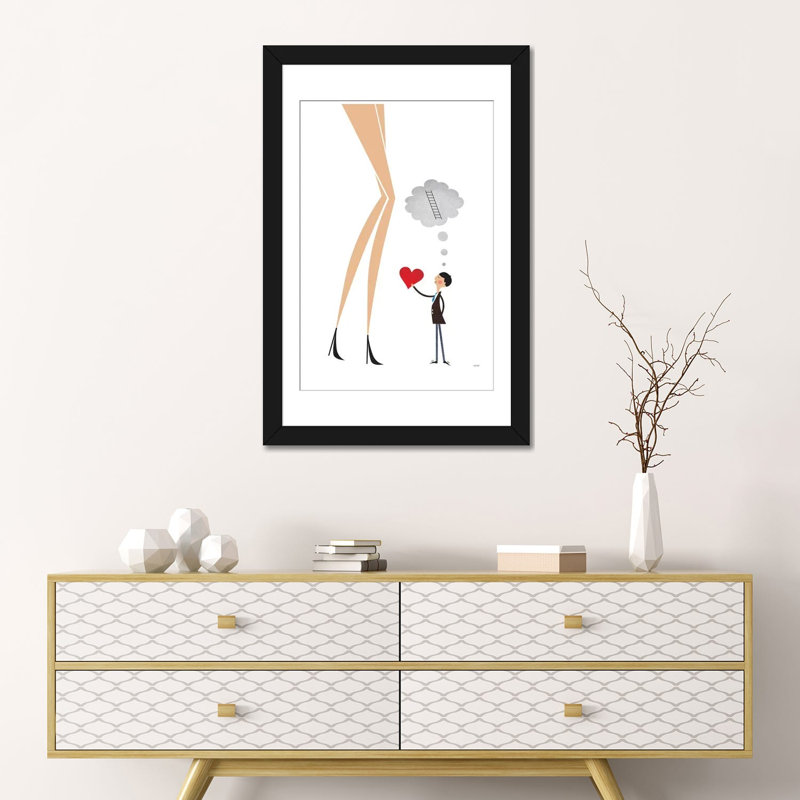 « unrequited love », impression sur toile, H 24 po x l 16 po x P 1 po, Papier d'art encadré noir, Blanc
