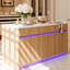 Îlot de placard moderne 72 po avec éclairage DEL intelligent Bluetooth, plateau en marbre imperméable, rangement solide