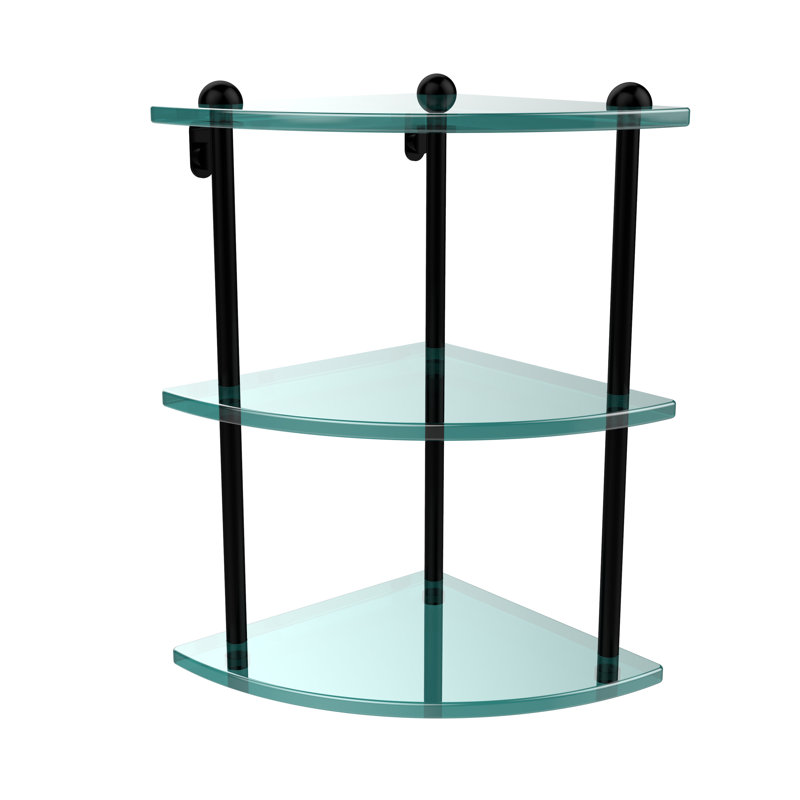 Gober 3 Piece Corner Shelf, Matte Black
