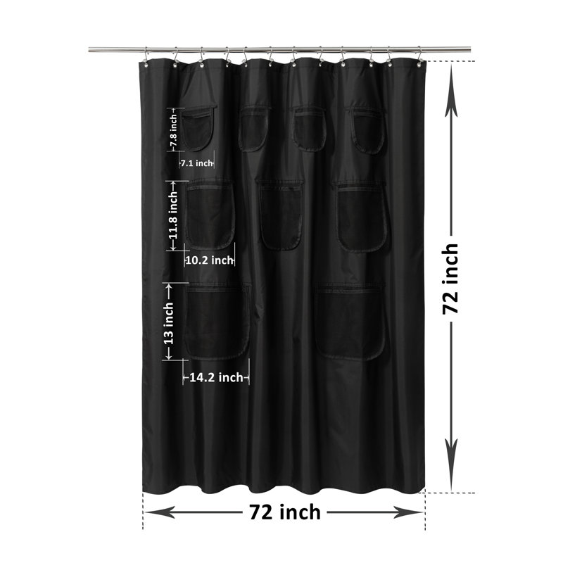 Rideau de douche simple Carlin, Noir