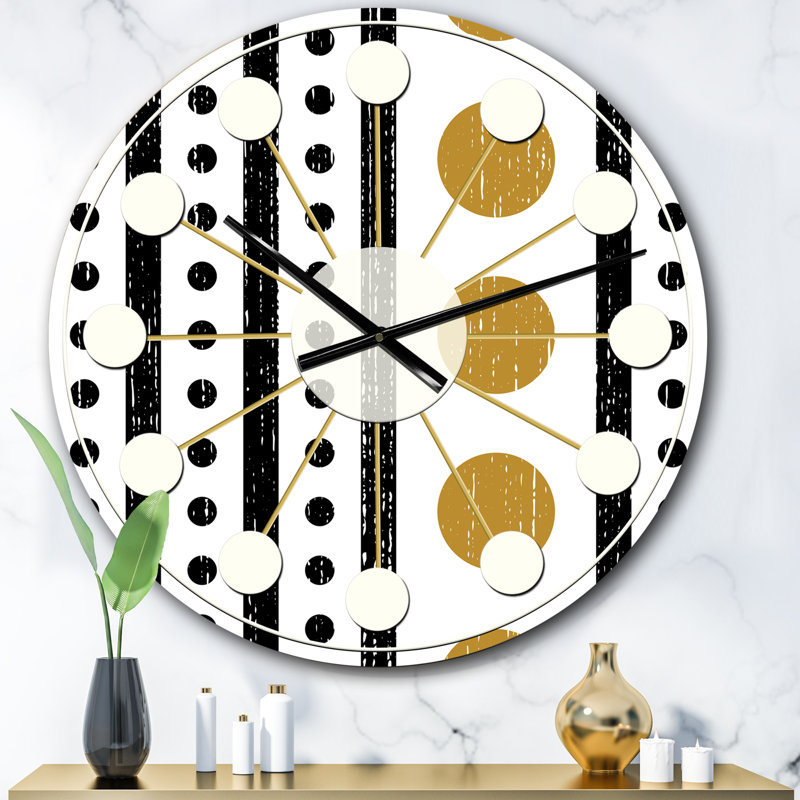 Horloge murale rétro Mid-Century, Surdimensionné