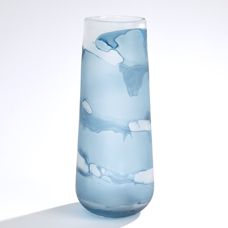 Handmade Glass Table Vase, 17.75" H x 7" W x 7" D