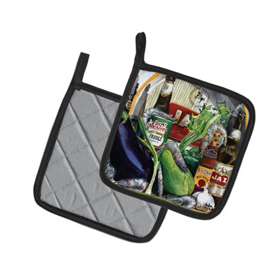 Caroline's Treasures Eggplant Polyester Potholder Set