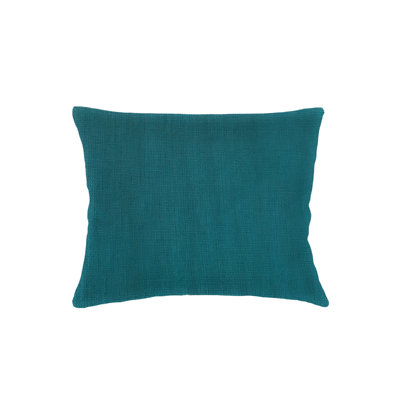 Coussin en lin bleu paon bleu si doux 28 x 36 avec insert en duvet synthétique