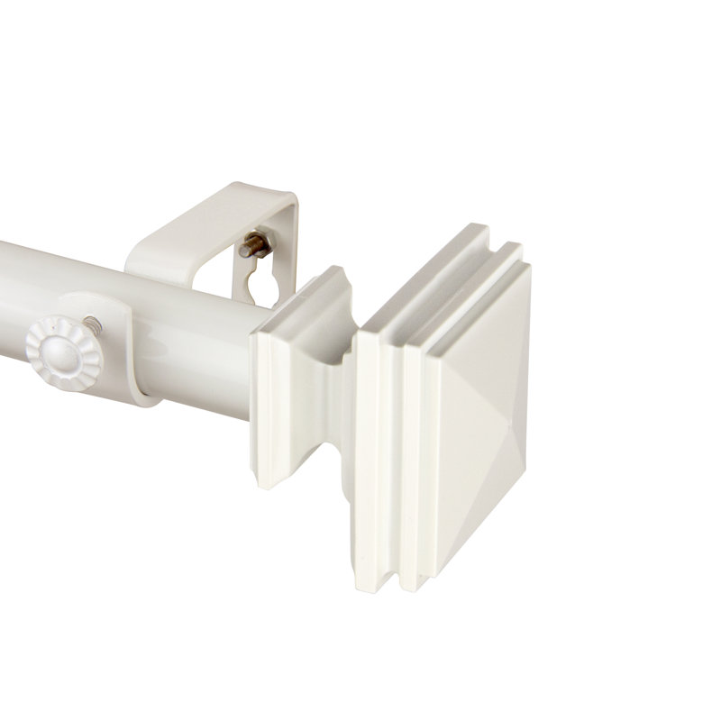 Tringle à rideau simple Bedpost, 48 po - l 84 po, Blanc
