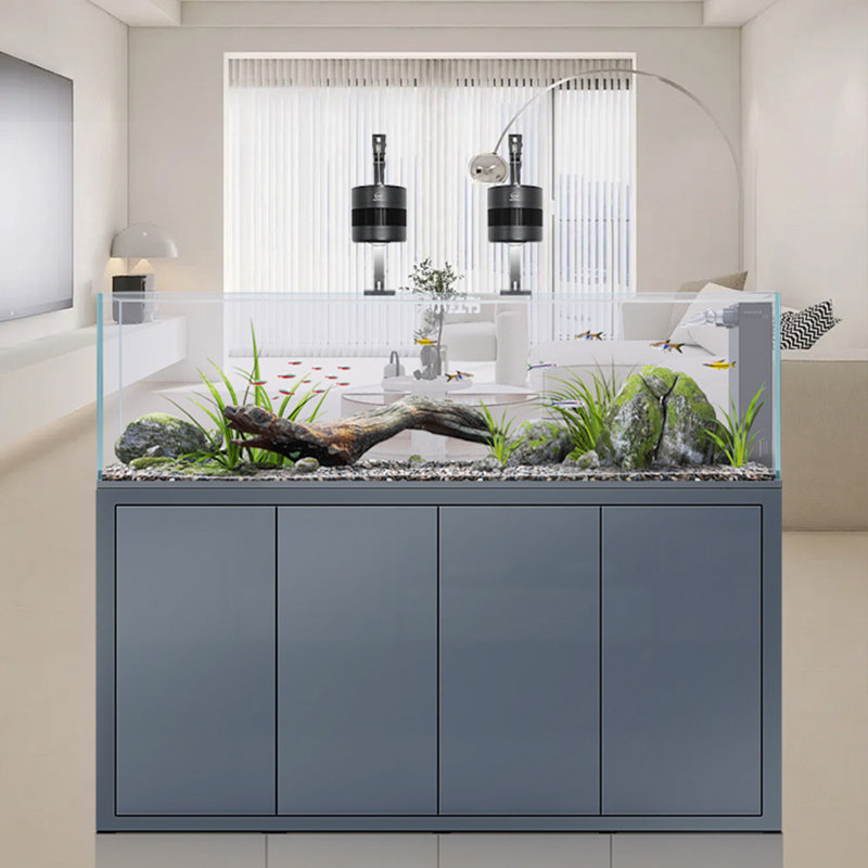 Réservoir d'aquarium rectangulaire simple et moderne Eco, Gris, 124 gallons (H 51,1 po x l 77,5 po x P 23,6 po)