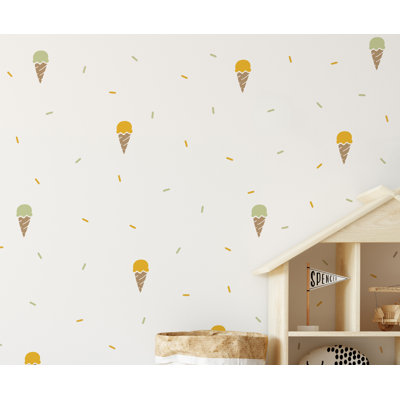 Décalcomanie murale crème et arroseurs de glace