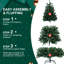 Arbre à charnières de 8 pieds avec 1430 pointes, fil mémoire pour une décoration de Noël intérieure complète de 8 pi et créant un look festif-672040893