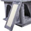 Grey Double - Layer Cat Tree Featuring House And , Made Of Particleboard Flannel, 19.7 Inches Deep, 17.7 Wide, 34 High, 25.71 Lbs, Secure Build, Two Sleeping Zones, On Top, Easy To Follow Assembly