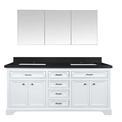 Ensemble de meuble-lavabo double 73 po avec miroir Harkness