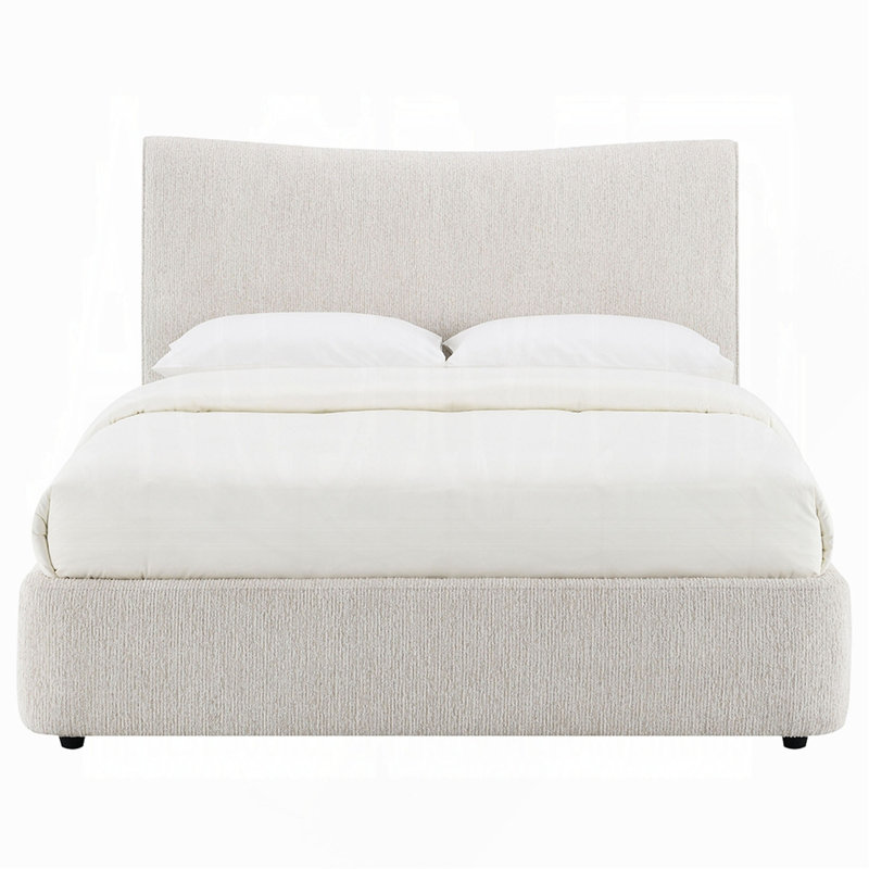 Mobilier de chambre à coucher contemporain contemporain en bois d'hévéa massif beige