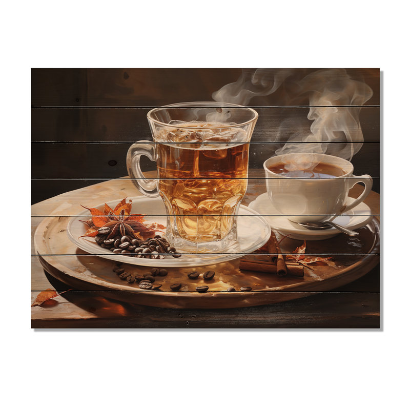 Izzat Cuban Coffee Brown II sur impression sur bois, H 10 po x l 20 po x P 0,78 po