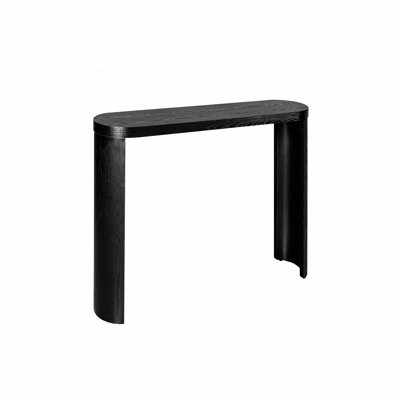 Black Oval Console Table with Reversible Legs & Wide Display Top