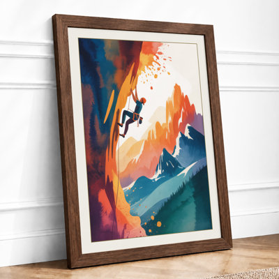 Climber at Scale Modern 1 Piece Single Picture Frame Wall Art