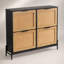 Armoire à chaussures en rotin avec 4 tiroirs rabattables, organisateur de rangement d'entrée mince, idéal pour les espaces étroits et les maisons modernes