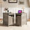 Ensemble de 2 tables de bout Farmhouse avec station de charge, tables d'appoint étroites de salon, chambre à coucher, canapé avec ports et prises USB, ensembles de table de chevet en bois avec rangement