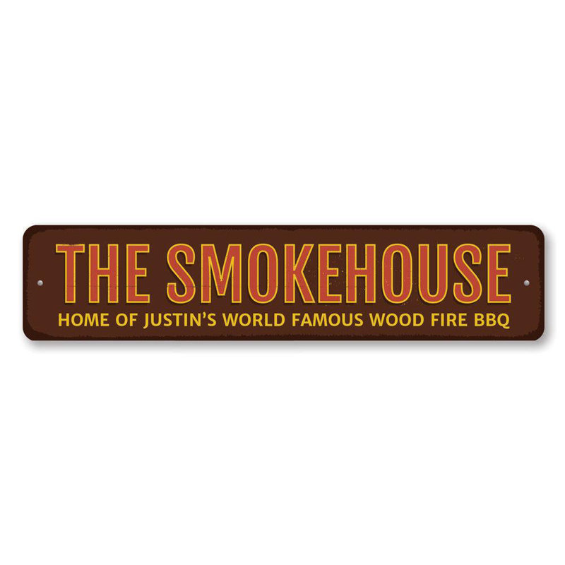 Plaque en aluminium The Smokehouse, H 6 po x l 24 po x P 0,063 po