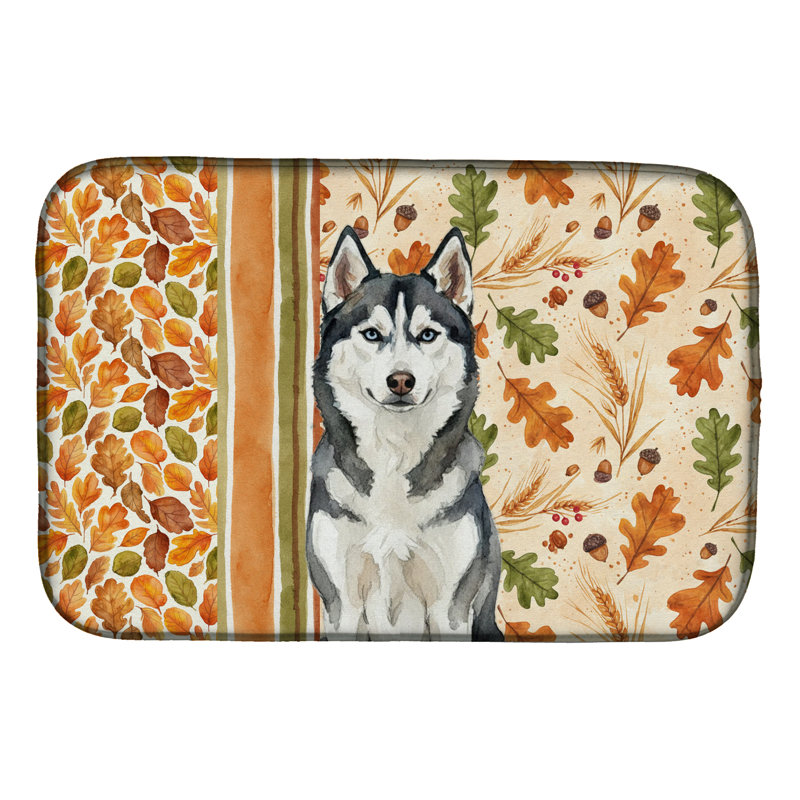 Tapis de séchage Siberian Husky Heirloom, Noir