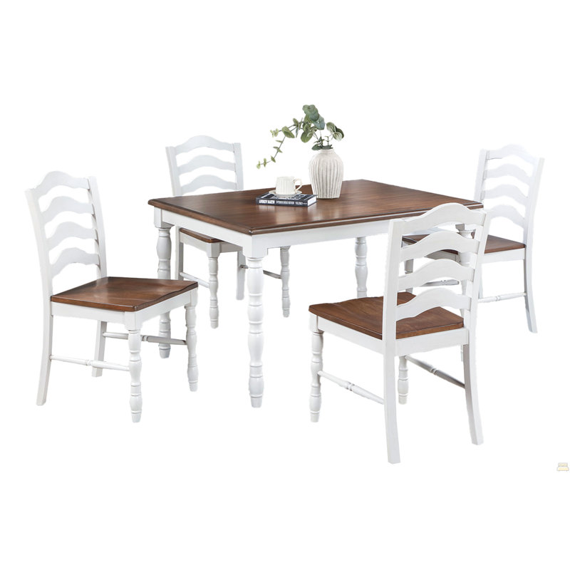 Ensemble de salle à manger blanc 5 pièces Chaises de table de salle à manger