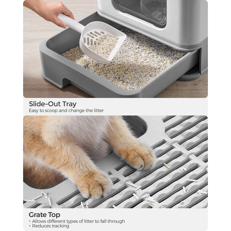 Enclosed Litter Box, Grey