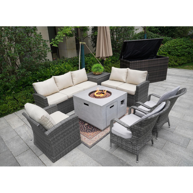 Algird 8 - Person Patio Conversation Set with Cushions