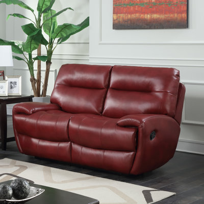 Faux Leather Reclining Loveseat