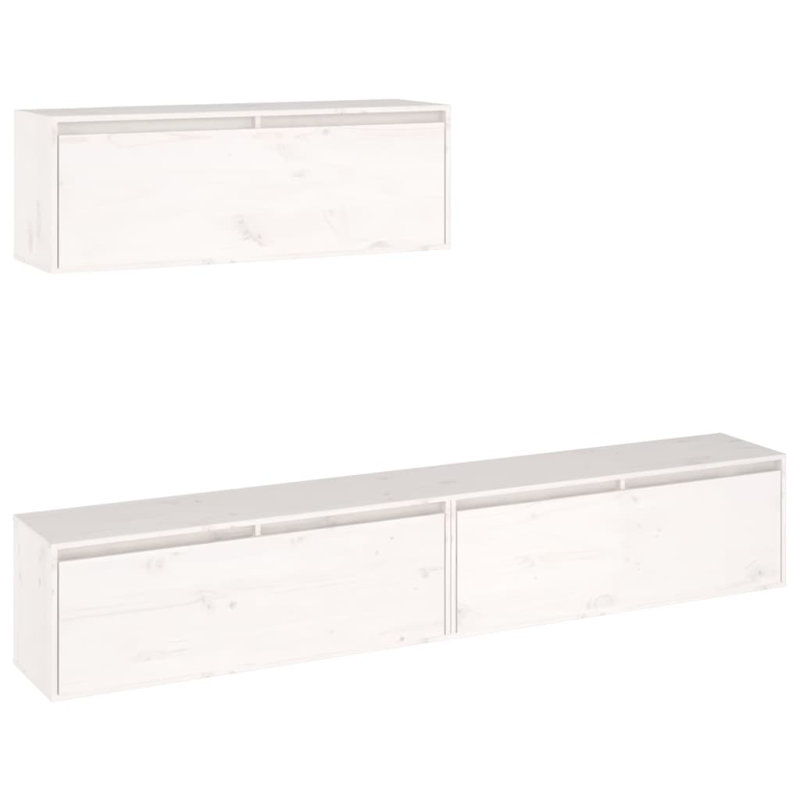 Solid Wood TV Stand , White